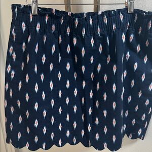 J. Crew Navy and White Mini Skirt